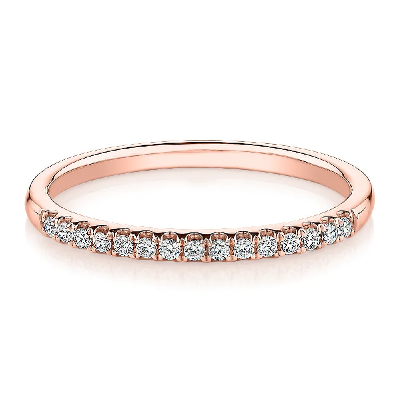 Handmade women rings-Wedding or eternity band in 14 carat rose gold