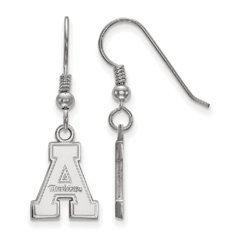 Crystal women earrings-Sterling Silver Appalachian State Dangle Earrings