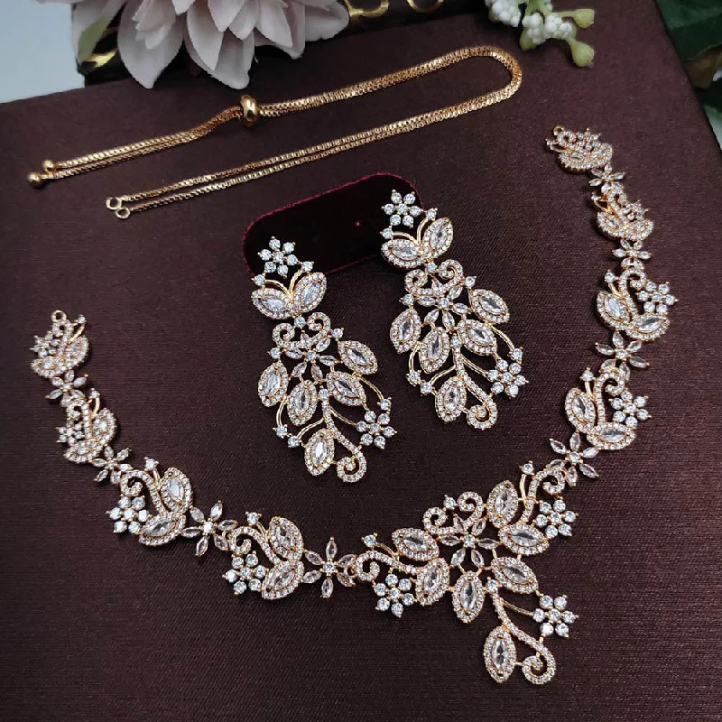 Creative women necklaces-Aamrapali American Daimond Necklace Set