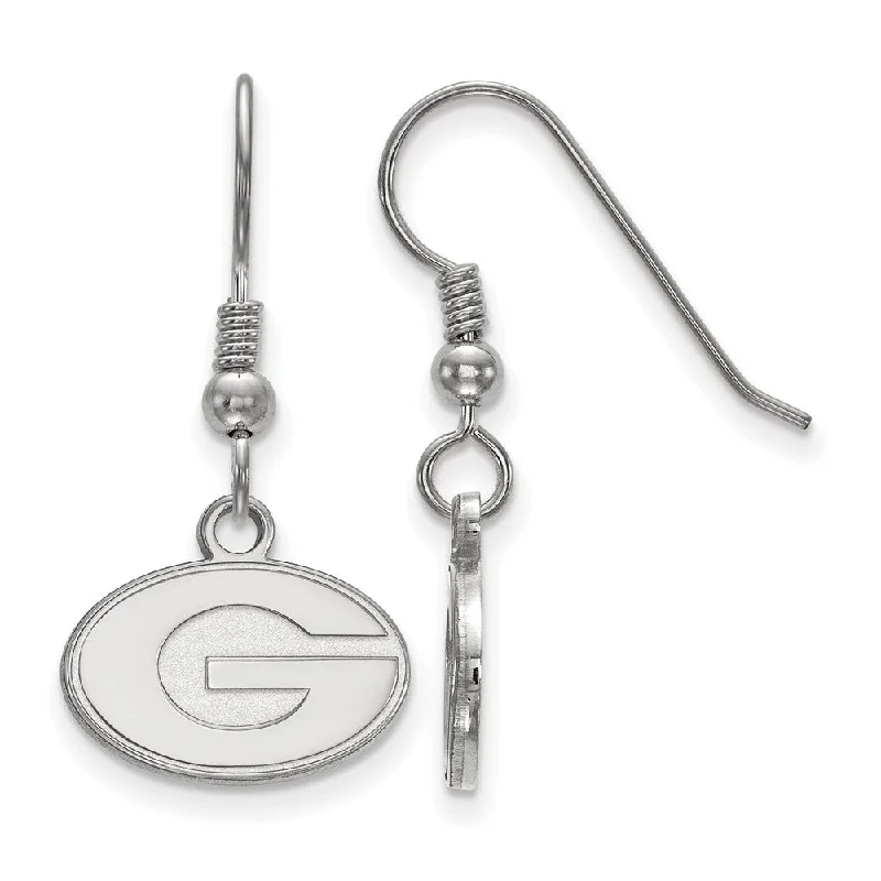 Elegant drop women earrings-Sterling Silver University of Georgia XS (Tiny) Dangle Wire Earrings