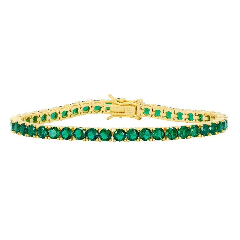 Luxury gold women bracelets-Midnight Tri-Tone Twilight Tennis Bracelet