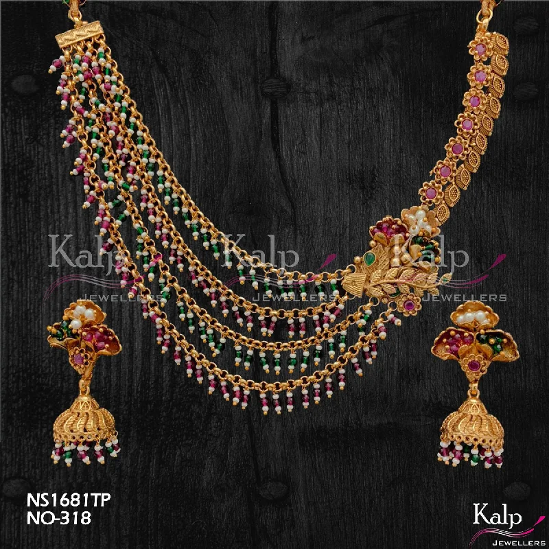 Fashion pendant women necklaces-Kalp Jewellers Copper Gold Plated Necklace Set