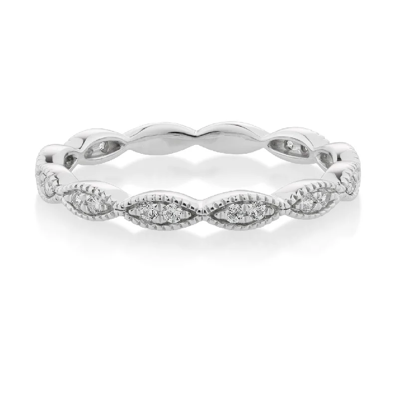 Elegant gemstone women rings-All-rounder eternity band in 10 carat white gold