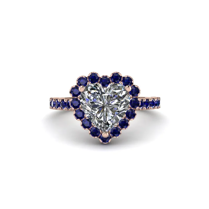 Vintage engagement rings for women-Halo Heart Diamond Pave Engagement Ring - Gail No. 62