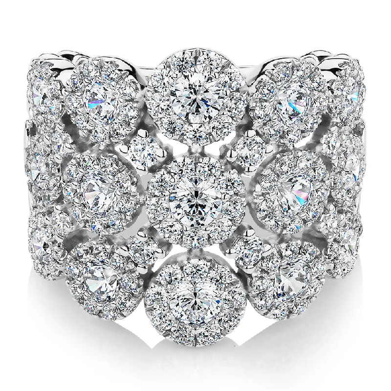 Fashion statement women rings-Celeste Dress ring with 2.86 carats* of diamond simulants in 10 carat white gold