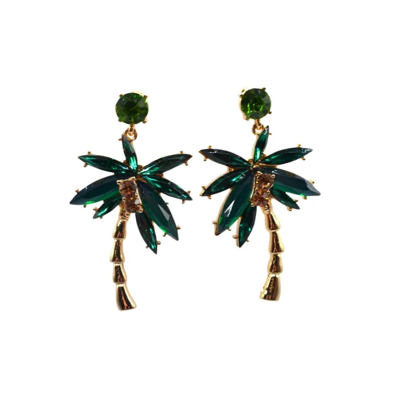 Modern women earrings-Palm Tree Earrings