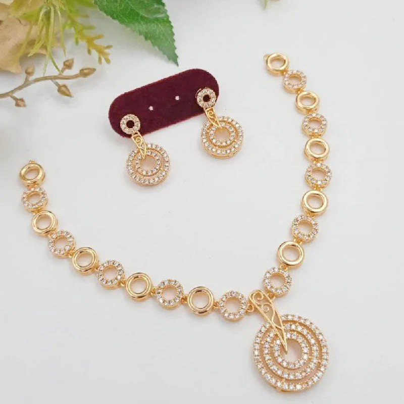 Vintage women necklaces-Aamrapali  American Diamond Necklace Set