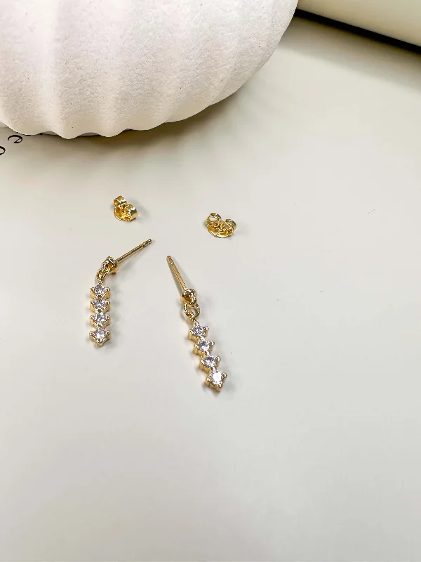 Oversized women earrings-Velani Jewelry Dangling Luxe CZ Earrings