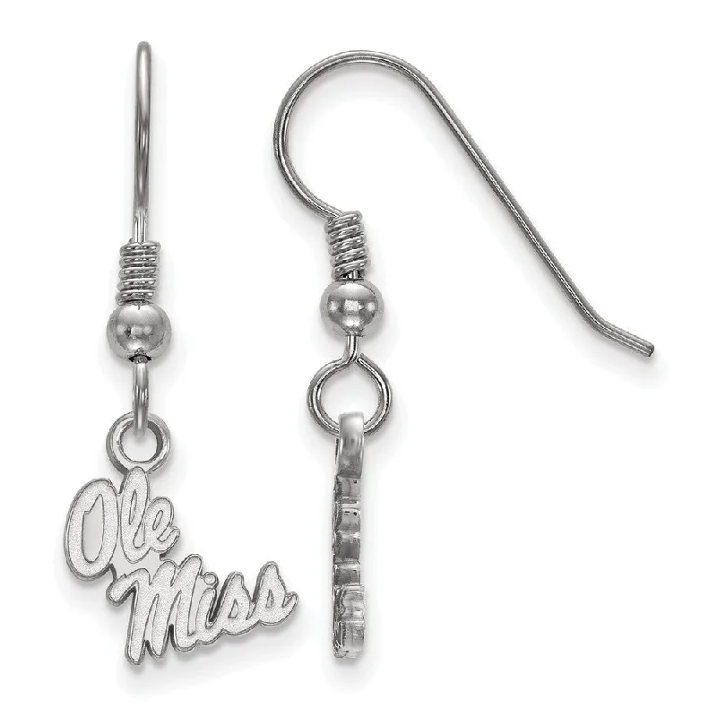 Classic women earrings-Sterling Silver University of Mississippi XS (Tiny) Dangle Earrings