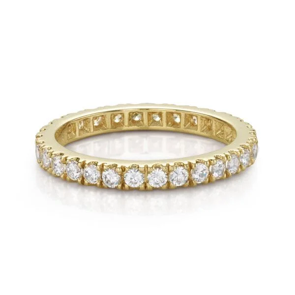 Oval diamond women rings-All-rounder eternity band with 0.9 carats* of diamond simulants in 14 carat yellow gold