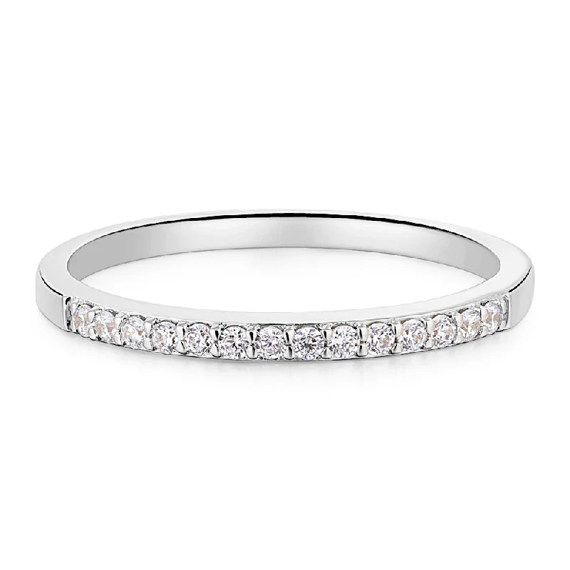 Adjustable women rings-Wedding or eternity band in 14 carat white gold