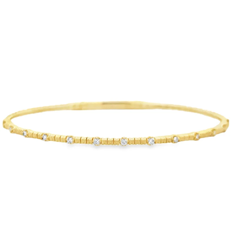 Chunky gold women bracelets-Flexible Diamond Bangle Bracelet in Yellow Gold