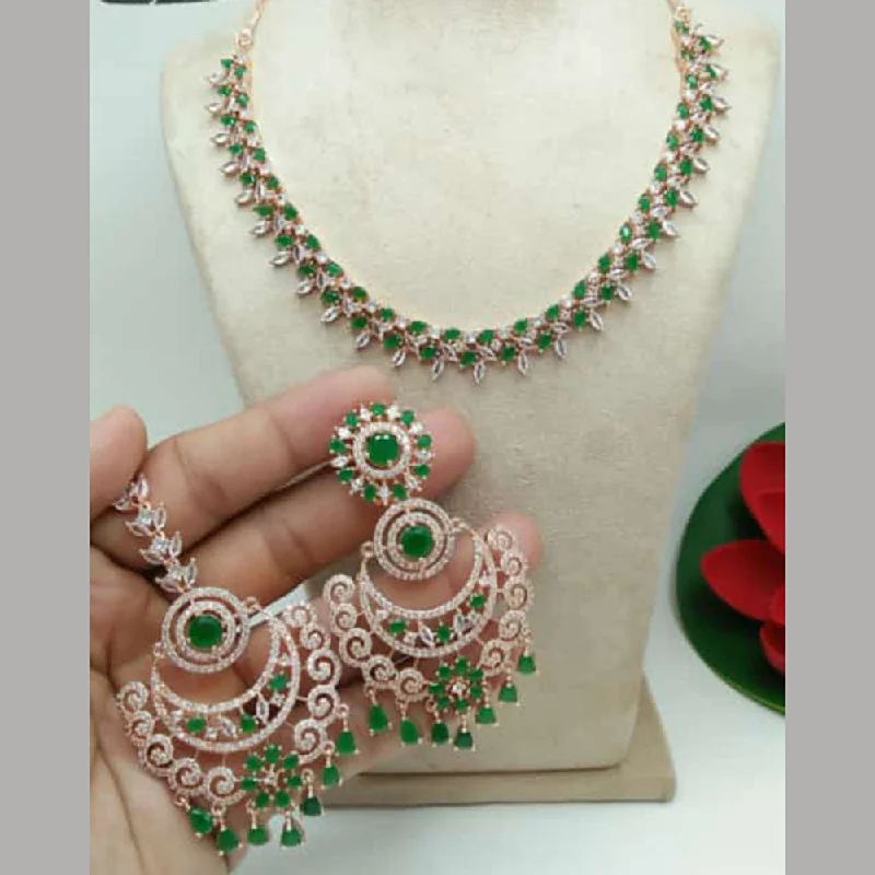 Retro women necklaces-Manisha Jewellery Gold Plated AD Necklace Set