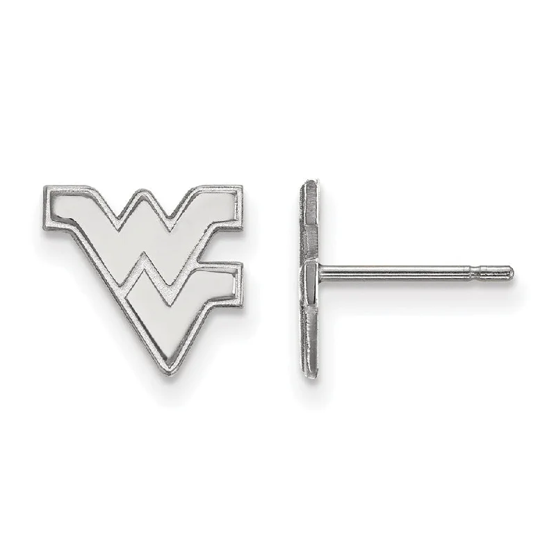 Huggie women earrings-Sterling Silver West Virginia University XS (Tiny) 'WV' Post Earrings