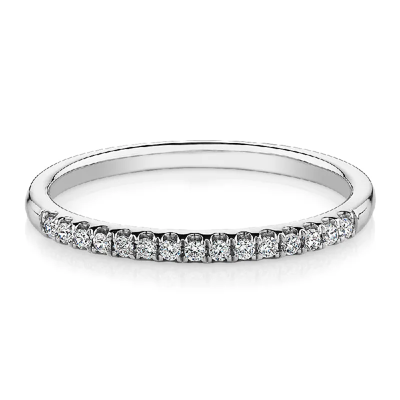 Crystal women rings-Wedding or eternity band in 14 carat white gold