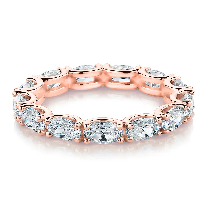 Classic women rings-All-rounder eternity band with 2.94 carats* of diamond simulants in 10 carat rose gold