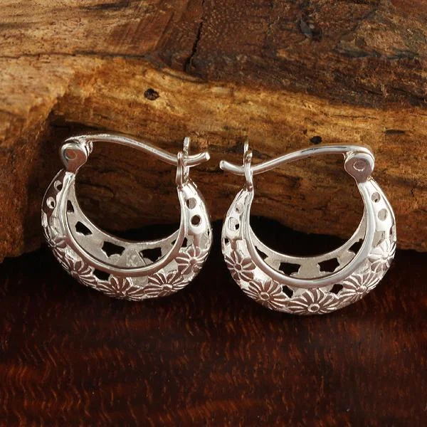 Elegant hoop women earrings-Plumeria See Through Hook Earrings