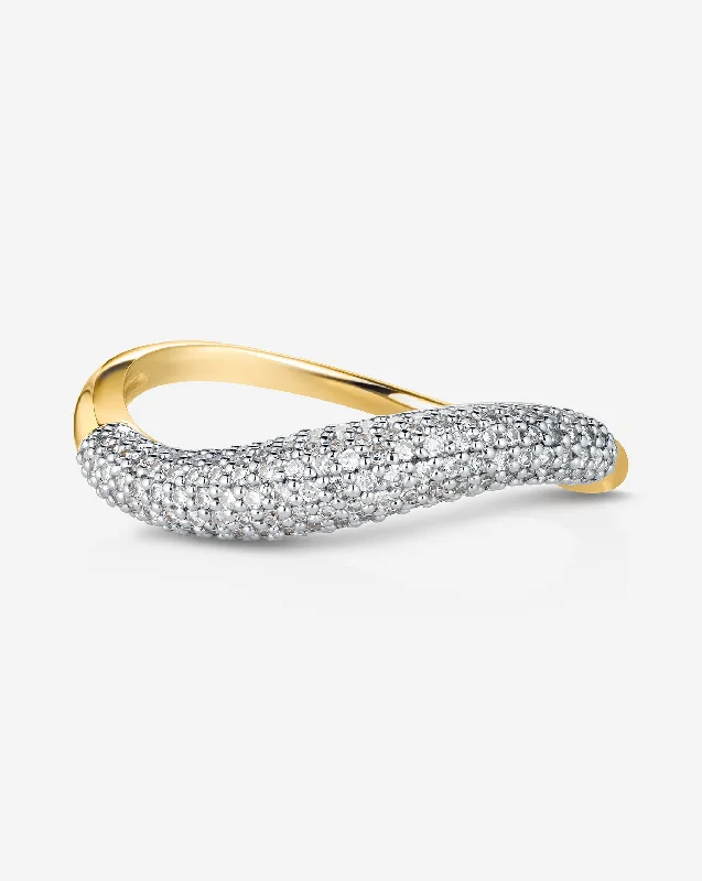 Open-ended women rings-Petite Pavé Movement Cloud Ring