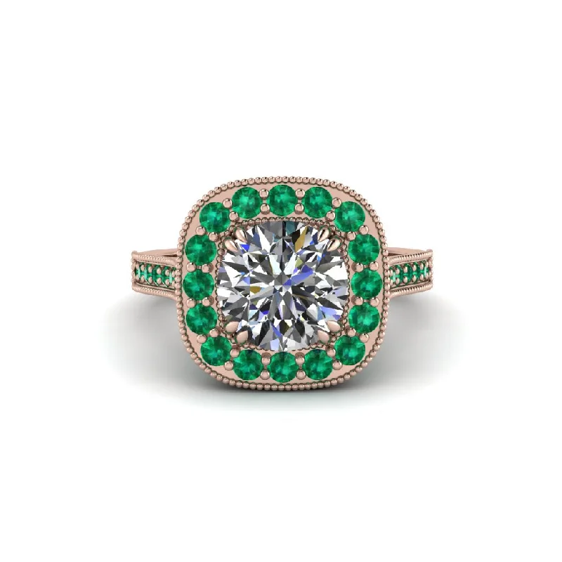 Engagement rings with a twist on tradition for women-Milgrain Halo Round Diamond Engagement Ring - Odette No. 17