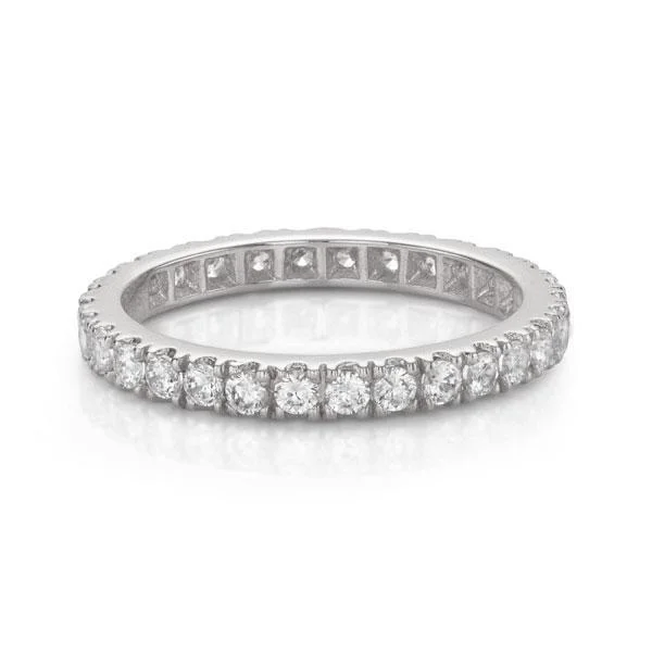 Animal design women rings-All-rounder eternity band with 0.9 carats* of diamond simulants in 14 carat white gold