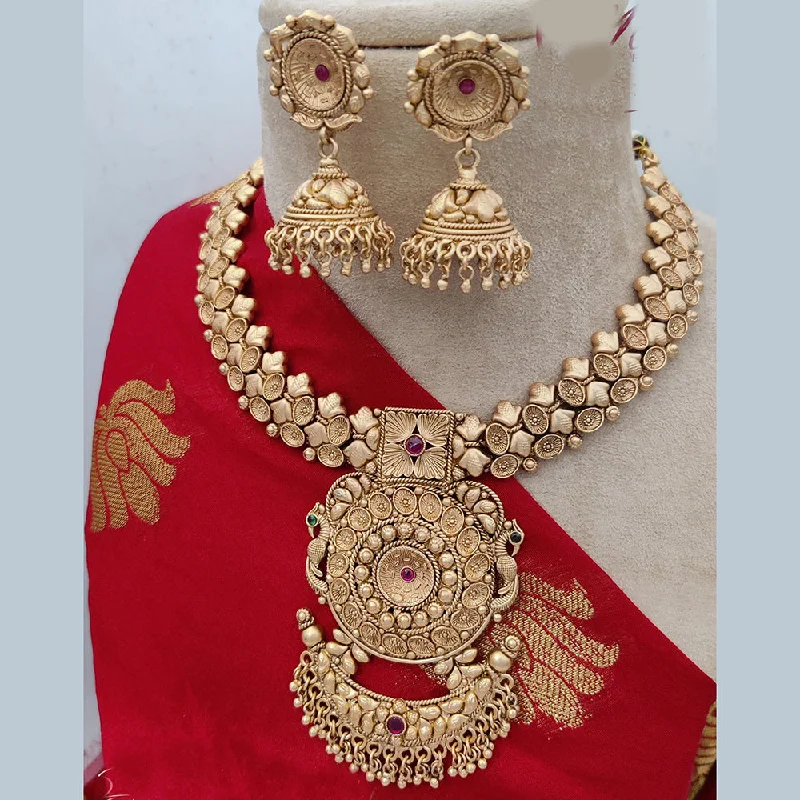 Fashion pearl women necklaces-Jewel Addiction Copper Rajwadi Finish Pota Stone Necklace Set