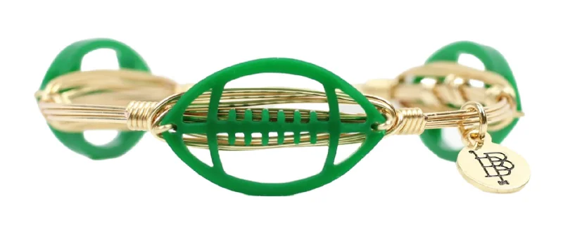 Chunky gold women bracelets-The Acrylic Football Bangle Bracelet - Green