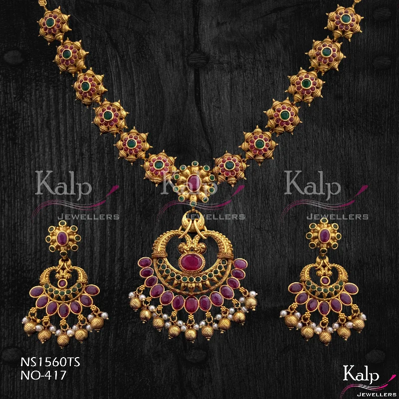 Couples necklaces-Kalp Jewellers Copper Gold Plated Necklace Set