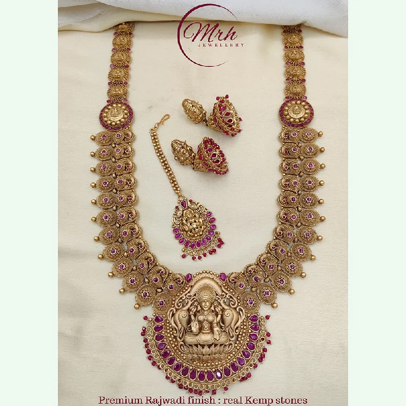 Custom pendant women necklaces-Jewel Addiction Copper Plated Rajwadi Finish Temple Necklace Set