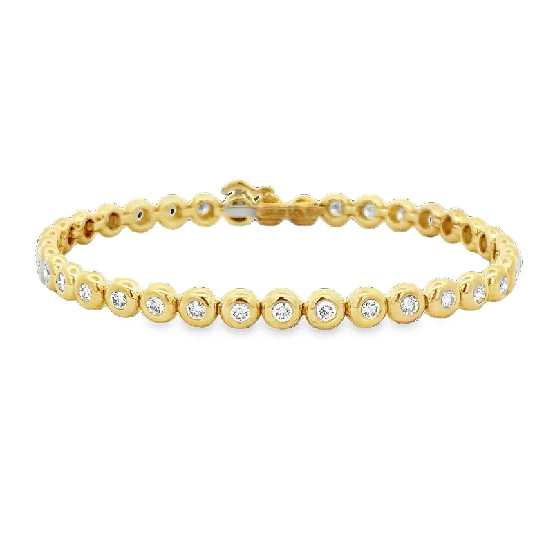 Statement gold bangle bracelets-Bezel Set Diamond Bracelet in 18k Yellow Gold by Tiffany & Co.