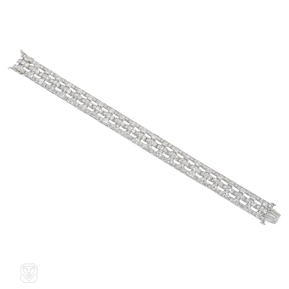 Open-ended women bracelets-French Art Deco diamond bracelet