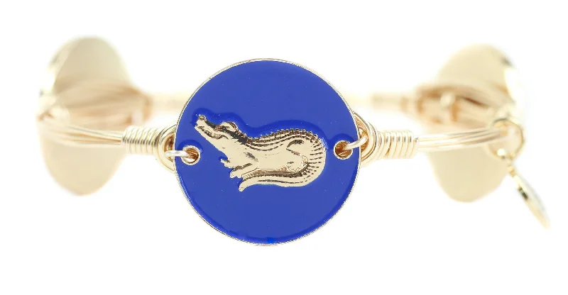 Diamond bangle bracelets for women-The Blue Alligator Bangle Bracelet