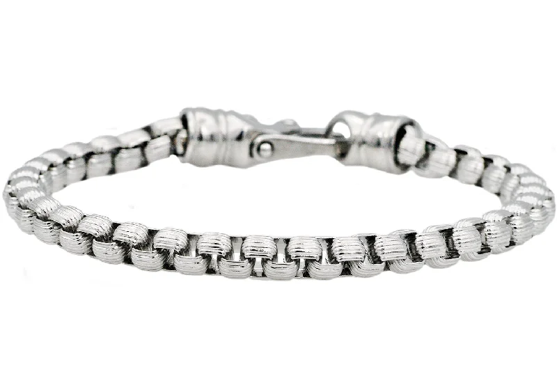 Wraparound women bracelets-Mens Stainless Steel Rolo Link Bracelet