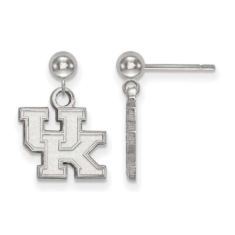 Round women earrings-14k White Gold University of Kentucky Ball Dangle Earrings