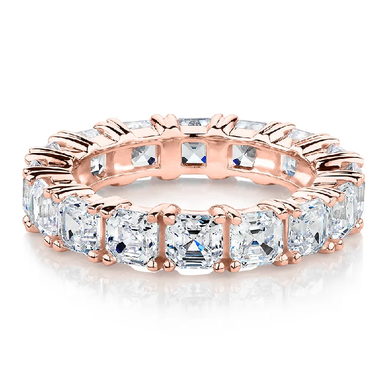 Moon women rings-All-rounder eternity band with 5.46 carats* of diamond simulants in 10 carat rose gold