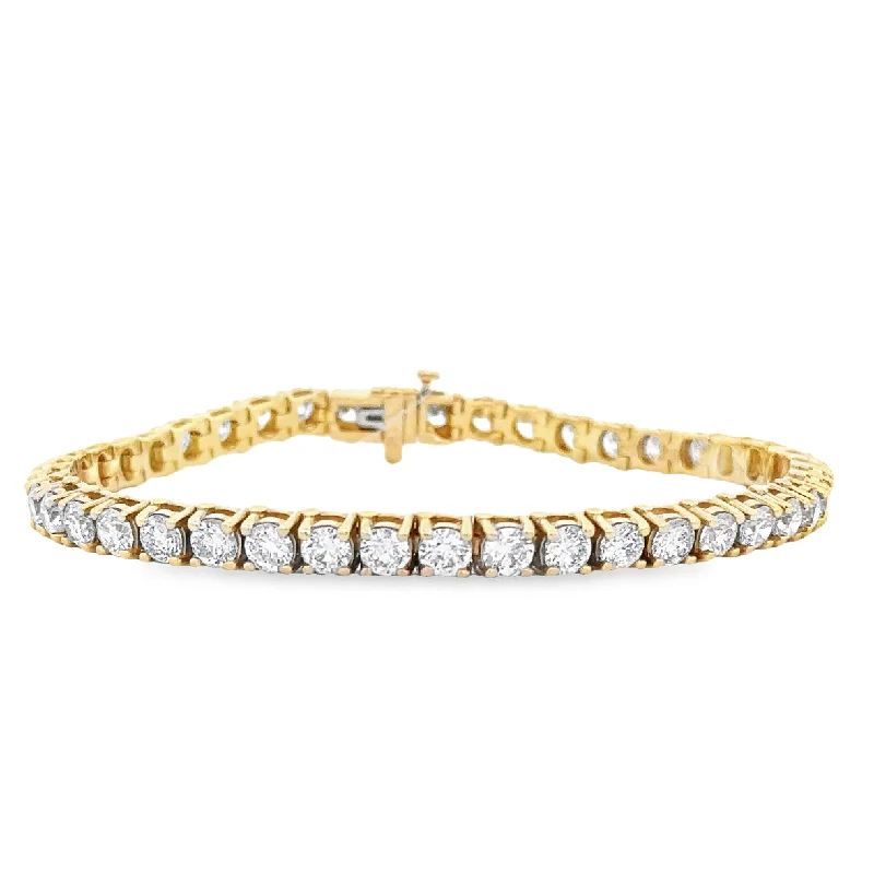 Wraparound women bracelets-13.20 CTW Diamond Tennis Bracelet in Yellow Gold