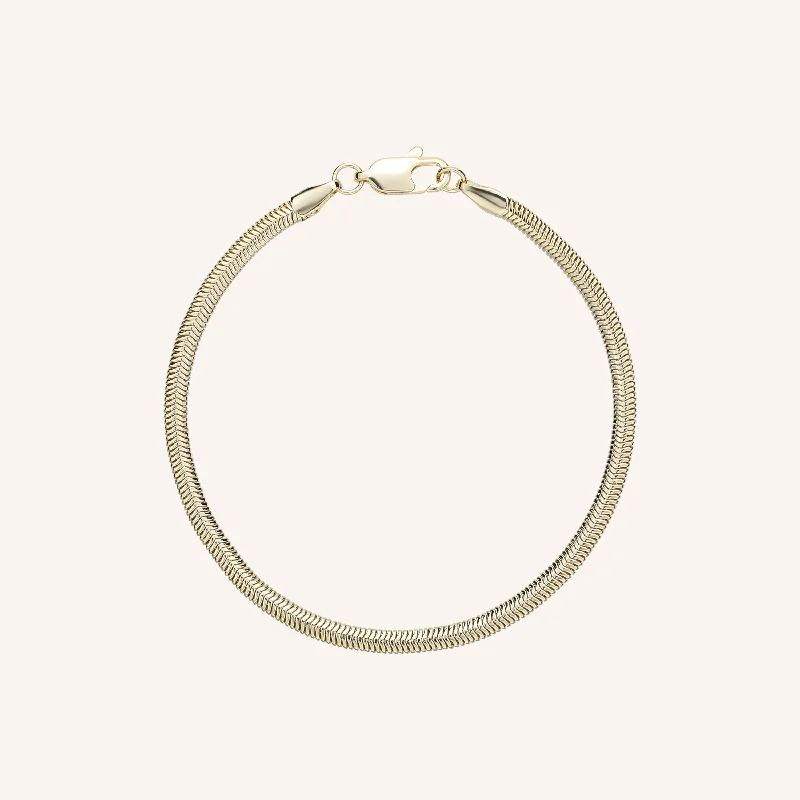 Large statement women bracelets-Herringbone Chain Bracelet