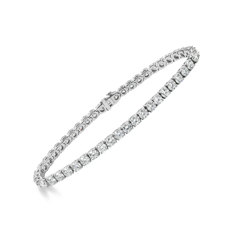 Customized charm women bracelets-9.11 CTW Diamond Tennis Bracelet in White Gold