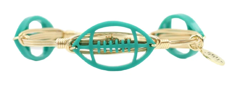 Statement bangles for women-The Acrylic Football Bangle Bracelet - Teal