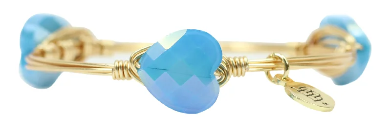 Large women bracelets-The Blue Heart Bangle Bracelet