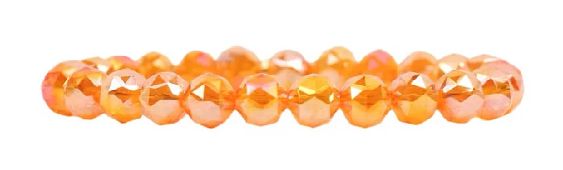 Pearl bangle bracelets for women-Stacker Stretch Bracelet - Citrine