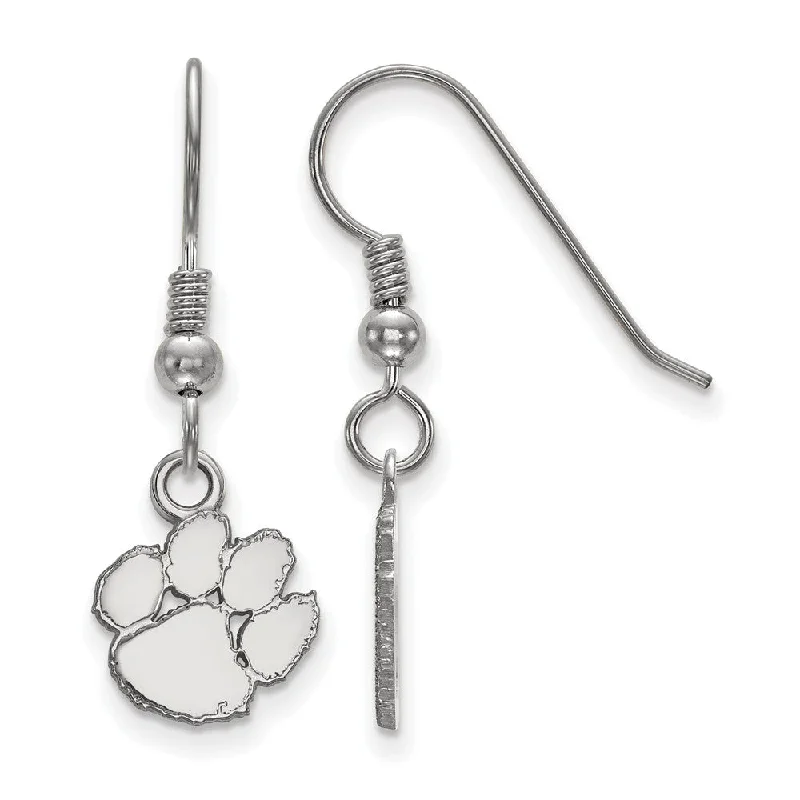 Cute women earrings-Sterling Silver Clemson University XS (Tiny) Dangle Earrings