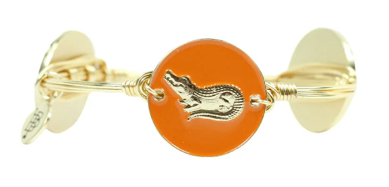 Colored gemstone women bracelets-The Orange Alligator Bangle Bracelet