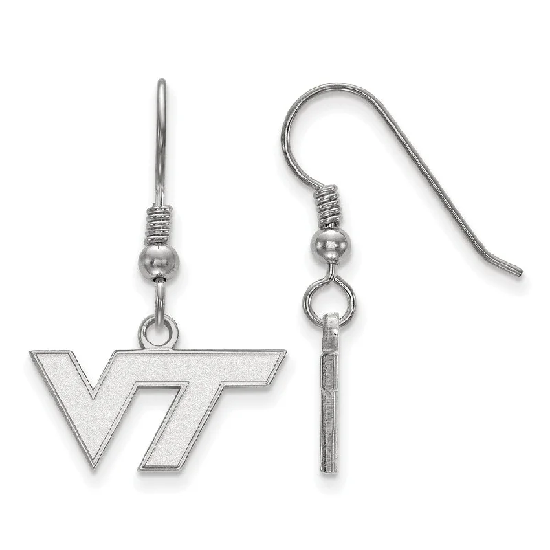 Butterfly women earrings-Sterling Silver Virginia Tech XS (Tiny) Dangle Earrings