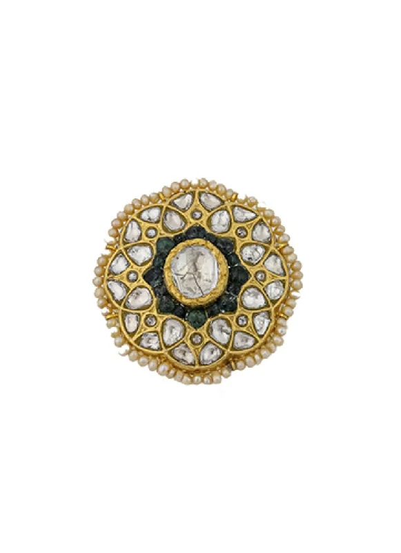 Cute gemstone women rings-Ananya Polki Ring