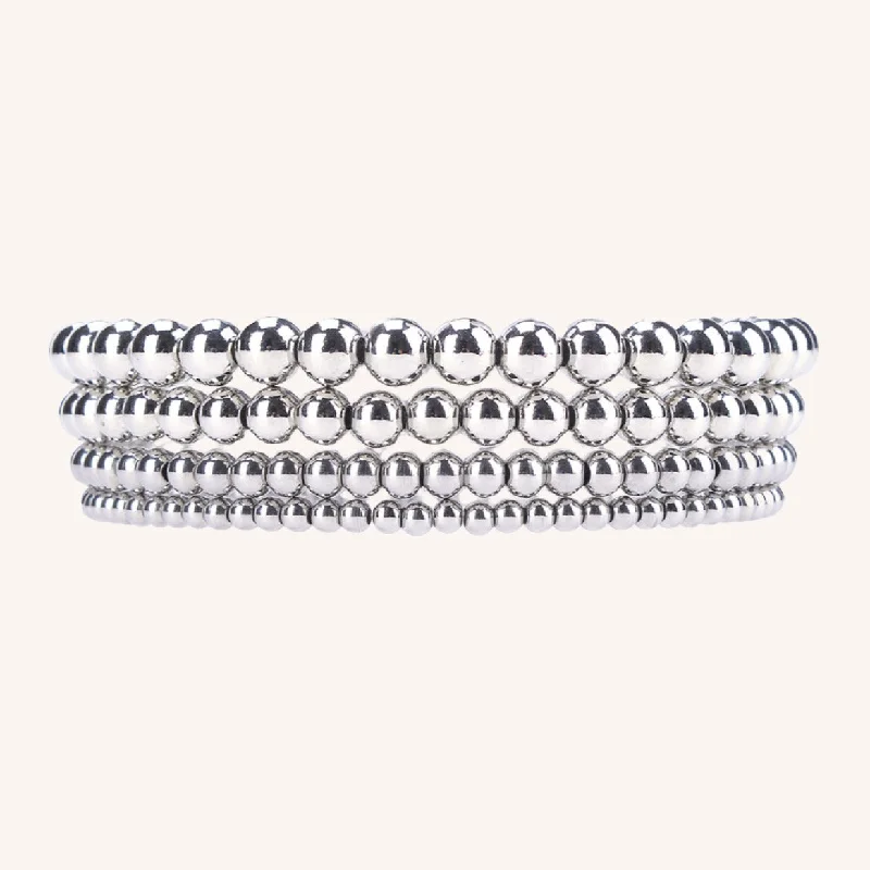 Classic women bracelets-Amie Silver Bracelet Stacking Set