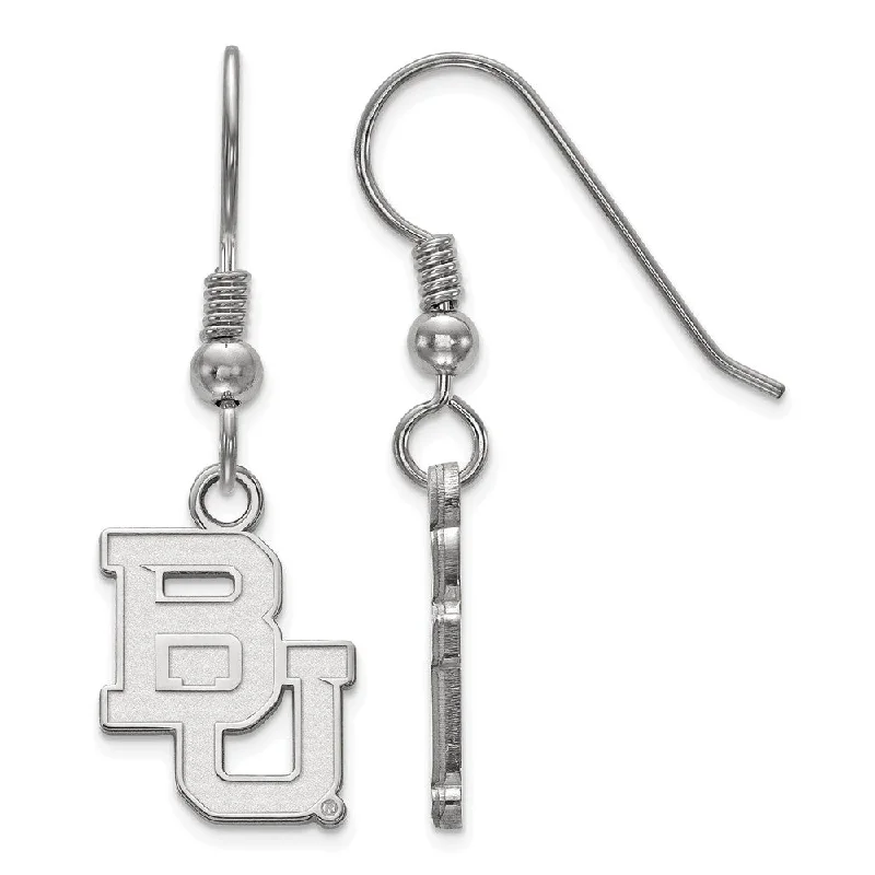 Multi-layered women earrings-Sterling Silver Baylor University Small Dangle Earrings