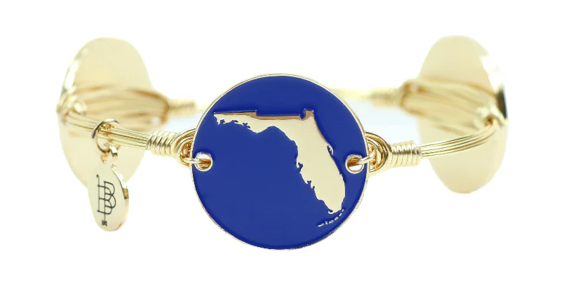 Adjustable women bracelets-Blue Florida Bangle Bracelet