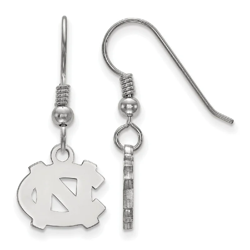 Dangle women earrings-Sterling Silver U of North Carolina XS (Tiny) Dangle Earrings