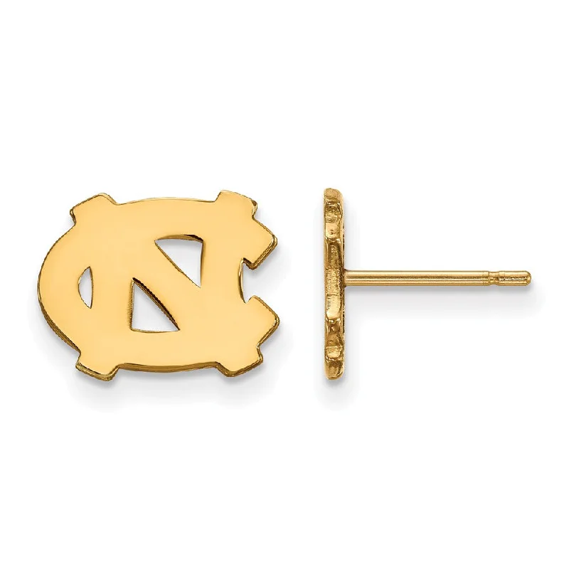 Elegant hoop women earrings-14k Gold Plated Silver U of North Carolina XS (Tiny) Post Earrings