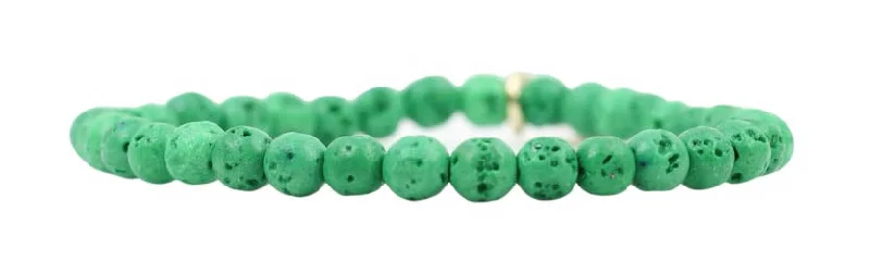 Wraparound women bracelets-Stacker Stretch Bracelet - Green Lava